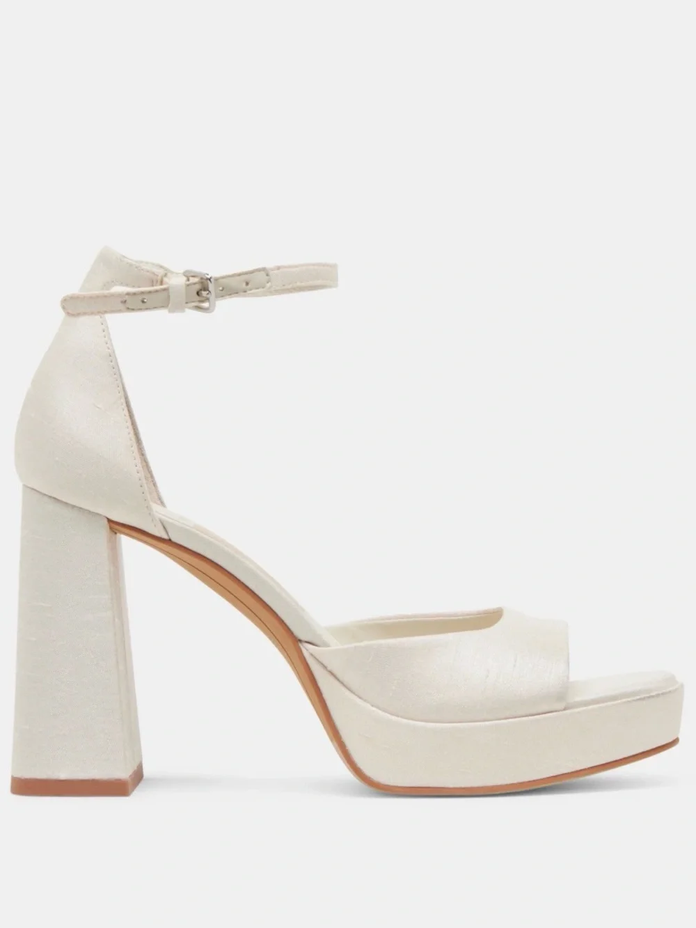PANDRO WIDE HEELS WHITE SATIN SIZE: 8W